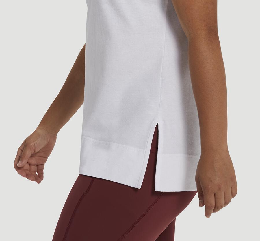 Hoka One One Womens Tee - Brand - White - VCOS01257